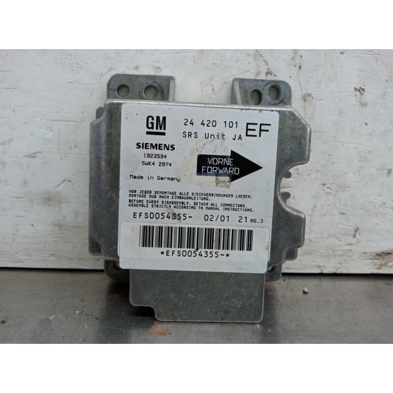 Recambio de centralita airbag para opel omega b elegance berlina referencia OEM IAM 24420101 1923594 5WK42974 Recambio de centralita airbag para opel omega b elegance berlina referencia OEM IAM 24420101 1923594 5WK42974