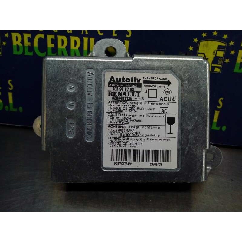 Recambio de centralita airbag para renault scenic ii 1.9 dci diesel fap referencia OEM IAM 8200481136B 603989700 Recambio de centralita airbag para renault scenic ii 1.9 dci diesel fap referencia OEM IAM 8200481136B 603989700