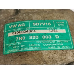 Recambio de compresor aire acondicionado para volkswagen t5 bus 1.9 tdi cat (brr) referencia OEM IAM 7H0820803D  