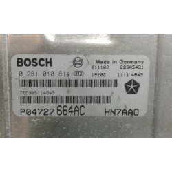 Recambio de centralita motor uce para chrysler voyager (rg) 2.5 crd grand voyager limited referencia OEM IAM 0281010814 P0472766