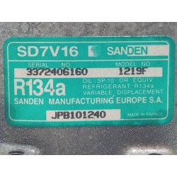 Recambio de compresor aire acondicionado para mg rover serie 45 (rt) classic (4-ptas.) referencia OEM IAM JPB101240  