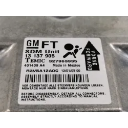Recambio de centralita airbag para opel astra gtc enjoy referencia OEM IAM 13137905 327963935 