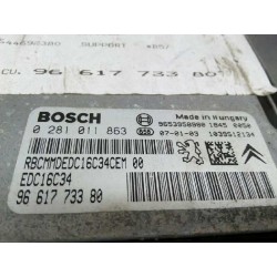 Recambio de centralita motor uce para citroen c4 berlina collection referencia OEM IAM 9661773380 0281011863 EDC16C34