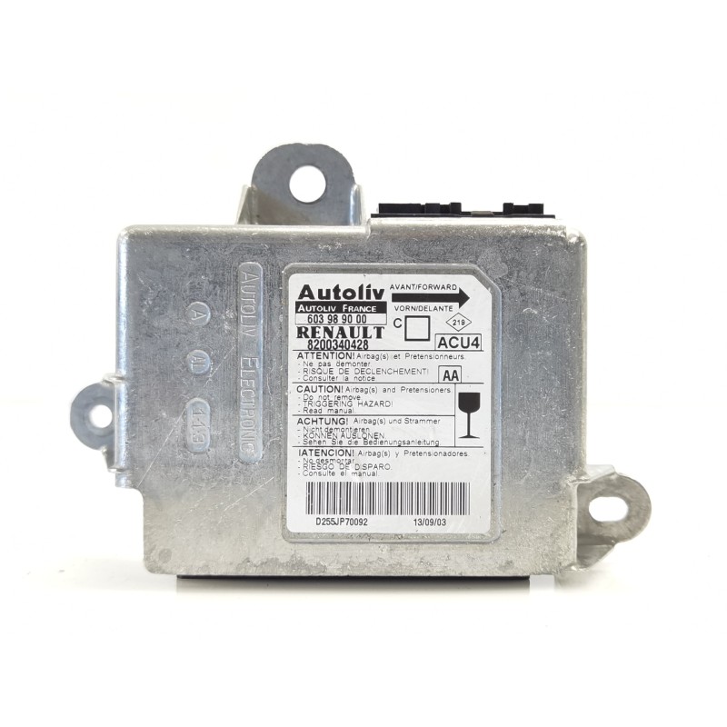 Recambio de centralita airbag para renault megane ii berlina 3p authentique referencia OEM IAM 8200340428 603989000 Recambio de centralita airbag para renault megane ii berlina 3p authentique referencia OEM IAM 8200340428 603989000