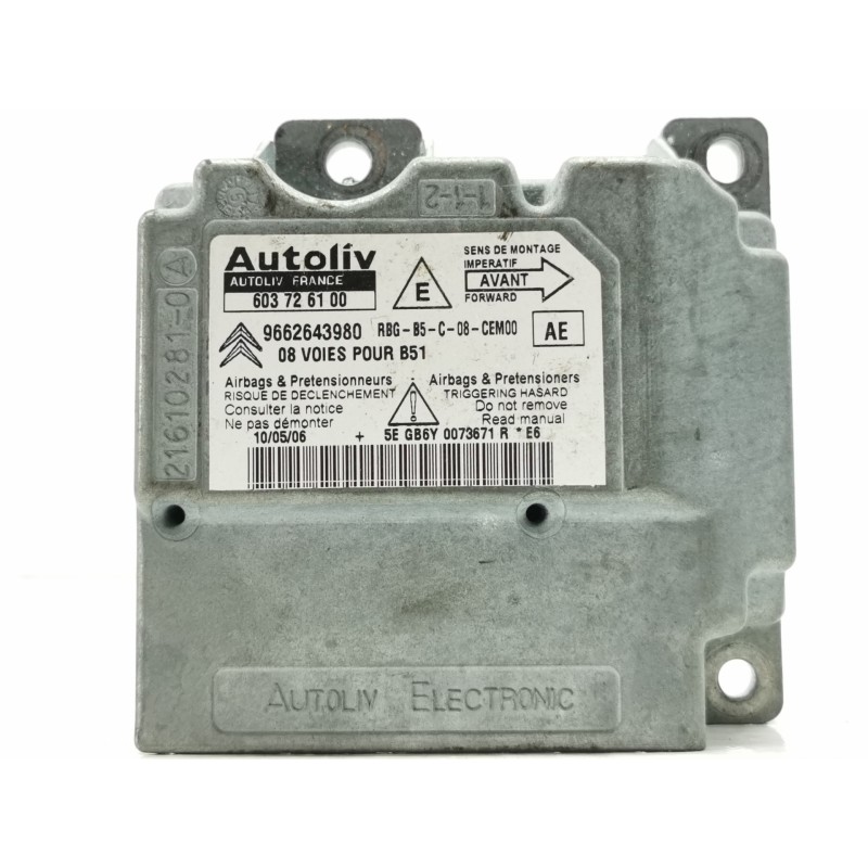 Recambio de centralita airbag para citroen c4 berlina collection referencia OEM IAM 9662643980 603726100 Recambio de centralita airbag para citroen c4 berlina collection referencia OEM IAM 9662643980 603726100