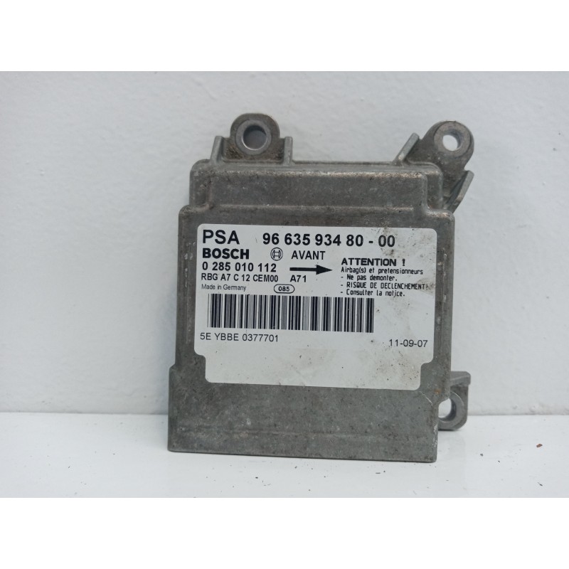 Recambio de centralita airbag para peugeot 207 urban referencia OEM IAM 9663593480 0285010112 RBGA7C12 Recambio de centralita airbag para peugeot 207 urban referencia OEM IAM 9663593480 0285010112 RBGA7C12