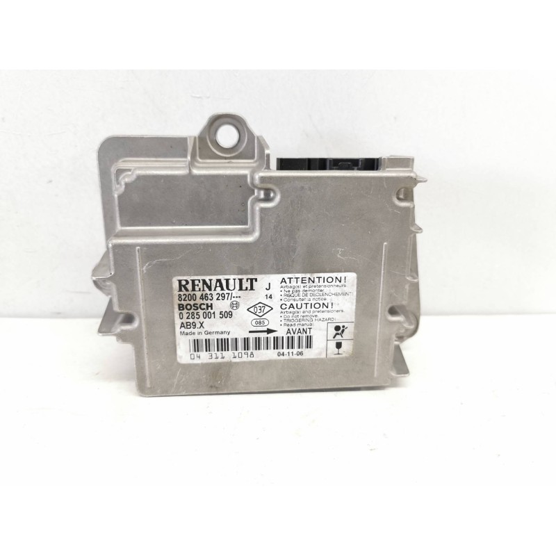 Recambio de centralita airbag para renault modus confort dynamique referencia OEM IAM 8200463297 0285001509 Recambio de centralita airbag para renault modus confort dynamique referencia OEM IAM 8200463297 0285001509