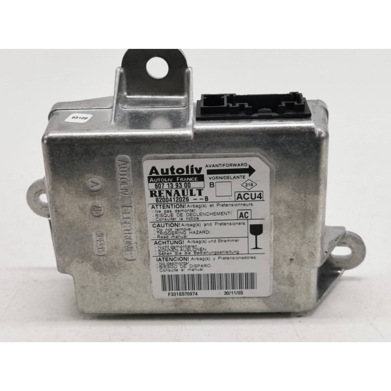 Recambio de centralita airbag para renault megane ii familiar dynamique referencia OEM IAM 8200412026B 607139300 Recambio de centralita airbag para renault megane ii familiar dynamique referencia OEM IAM 8200412026B 607139300