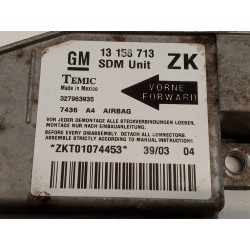 Recambio de centralita airbag para opel meriva cosmo referencia OEM IAM 13158713ZK 327963935 