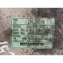 Recambio de compresor aire acondicionado para mitsubishi grandis (na0w) referencia OEM IAM 7813A010 MSC105CA AKC200A564