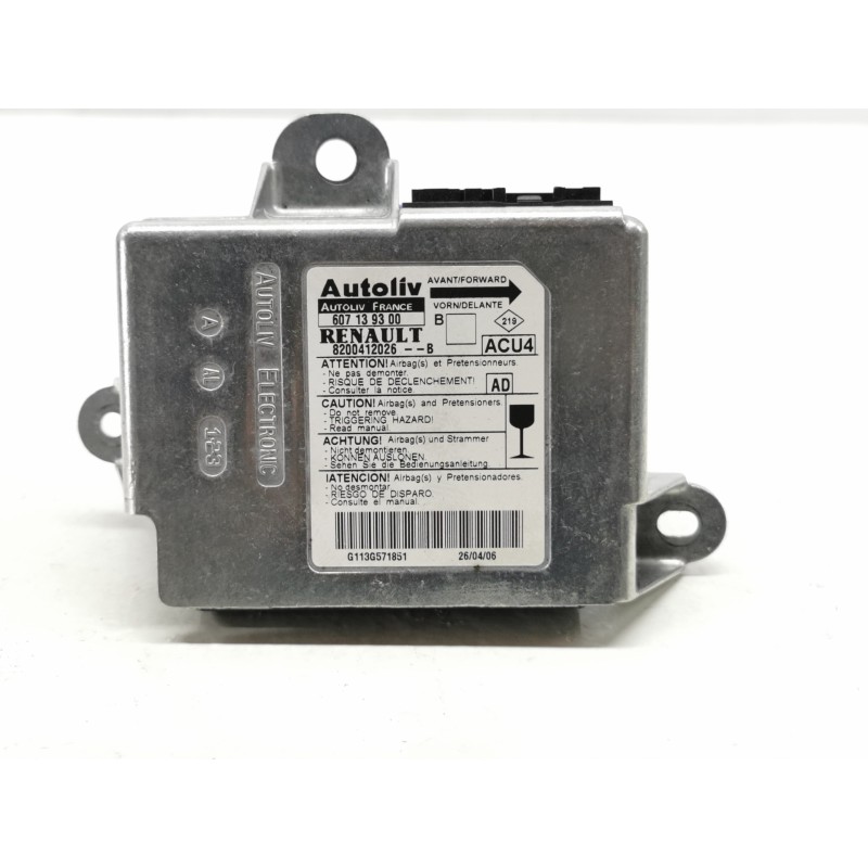 Recambio de centralita airbag para renault megane ii familiar dynamique referencia OEM IAM 8200412026B 607139300 Recambio de centralita airbag para renault megane ii familiar dynamique referencia OEM IAM 8200412026B 607139300