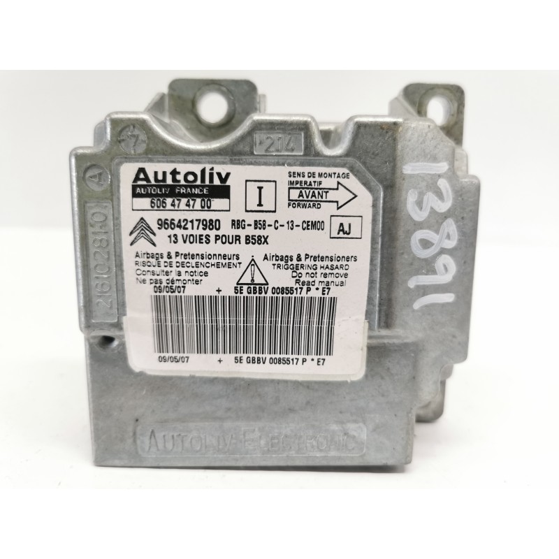 Recambio de centralita airbag para citroen c4 grand picasso sx referencia OEM IAM 9664217980 606474700 Recambio de centralita airbag para citroen c4 grand picasso sx referencia OEM IAM 9664217980 606474700