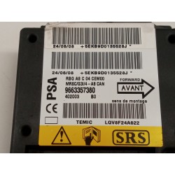 Recambio de centralita airbag para citroen c3 hdi 70 furio referencia OEM IAM 9663357380 LQV8F24A622 