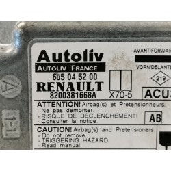 Recambio de centralita airbag para renault kangoo (f/kc0) alize referencia OEM IAM 605045200 8200381668A 