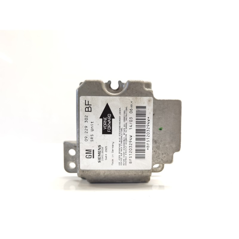 Recambio de centralita airbag para opel astra g berlina club referencia OEM IAM 09229302BF Recambio de centralita airbag para opel astra g berlina club referencia OEM IAM 09229302BF