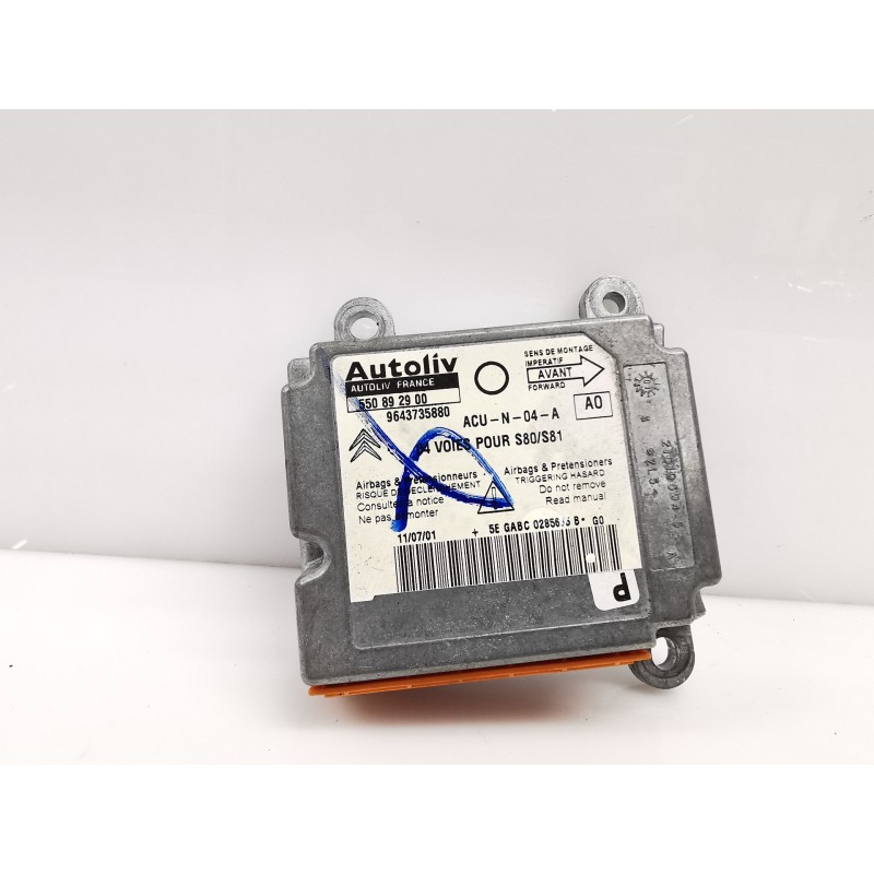 Recambio de centralita airbag para citroen saxo 1.5 d sx referencia OEM IAM 9643735880 Recambio de centralita airbag para citroen saxo 1.5 d sx referencia OEM IAM 9643735880