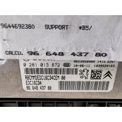 Recambio de centralita motor uce para citroen c4 coupe cool referencia OEM IAM 9664843780 0281013872 EDC16C34