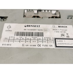 Recambio de sistema audio / radio cd para renault scenic iii dynamique referencia OEM IAM 281159389R 7649189391 