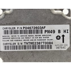 Recambio de centralita airbag para dodge caliber s referencia OEM IAM P04672603AF  