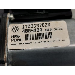Recambio de elevalunas delantero derecho para volkswagen touran (1t1) advance referencia OEM IAM 1T095702B 1K0959792G 1T1837730A