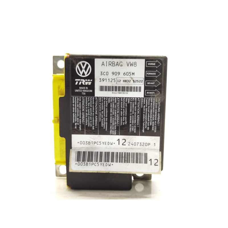 Recambio de centralita airbag para volkswagen passat b6 (3c2) 2.0 fsi referencia OEM IAM 3C0909605M 391125 Recambio de centralita airbag para volkswagen passat b6 (3c2) 2.0 fsi referencia OEM IAM 3C0909605M 391125