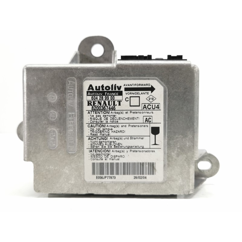 Recambio de centralita airbag para renault megane ii berlina 3p confort authentique referencia OEM IAM 8200367446 604289900 Recambio de centralita airbag para renault megane ii berlina 3p confort authentique referencia OEM IAM 8200367446 604289900