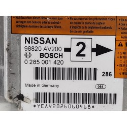 Recambio de centralita airbag para nissan primera (p12) 2.2 di referencia OEM IAM 98820AV200 0285001420 