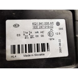 Recambio de faro derecho para volkswagen polo (9n3) 1.4 tdi referencia OEM IAM 6Q1941008AR 1EE24701702 