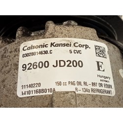Recambio de compresor aire acondicionado para nissan qashqai (j10) acenta referencia OEM IAM 92600JD200  