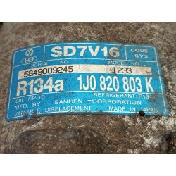 Recambio de compresor aire acondicionado para volkswagen golf iv berlina (1j1) básico referencia OEM IAM 1J0820803K  