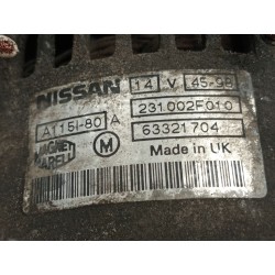 Recambio de alternador para nissan primera berlina (p11) 2.0 navigation referencia OEM IAM 231002F010  