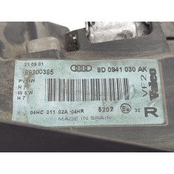 Recambio de faro derecho para audi a4 b5 (8d2) 1.8 t referencia OEM IAM 8D0941030AK 89300385 
