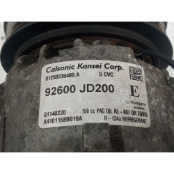 Recambio de compresor aire acondicionado para nissan qashqai (j10) acenta referencia OEM IAM 92600JD200 A4101168B010A 
