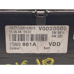 Recambio de cuadro instrumentos para volkswagen touran (1t1, 1t2) 2.0 tdi 16v referencia OEM IAM 1T0920861A  