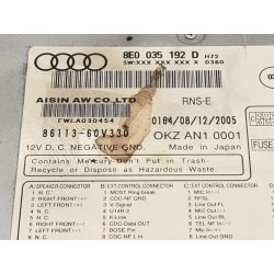 Recambio de sistema audio / radio cd para audi a4 b7 avant (8ed) 2.0 tdi 16v referencia OEM IAM 8E00355192D  8611360V330