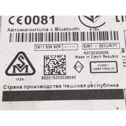 Recambio de sistema audio / radio cd para renault megane iii hatchback (bz0/1_, b3_) 1.2 tce (bz2b, bz11) referencia OEM IAM 281