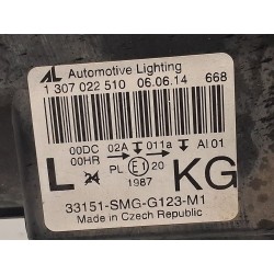 Recambio de faro izquierdo para honda civic viii hatchback (fn, fk) 1.8 (fn1, fk2) referencia OEM IAM 33151SMGG01 33151SMGG 1307