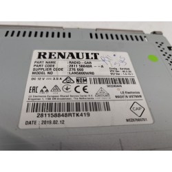 Recambio de sistema audio / radio cd para dacia dokker monospace (ke_) 1.5 blue dci 95 (kejl) referencia OEM IAM 281158848R 2766