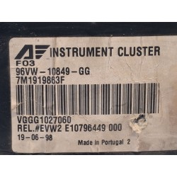 Recambio de cuadro instrumentos para seat alhambra (7v8, 7v9) 1.9 tdi referencia OEM IAM 7M1919863F 96VW10849GG 