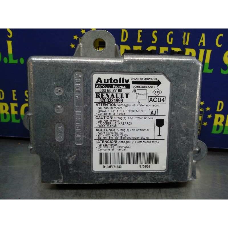 Recambio de centralita airbag para renault scenic ii confort authentique referencia OEM IAM 8200321999 603602700 Recambio de centralita airbag para renault scenic ii confort authentique referencia OEM IAM 8200321999 603602700