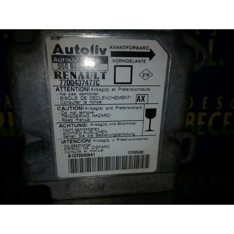 Recambio de centralita airbag para renault megane i fase 2 gandtour (ka..) 1.9 d expression referencia OEM IAM 7700437477C 55080 Recambio de centralita airbag para renault megane i fase 2 gandtour (ka..) 1.9 d expression referencia OEM IAM 7700437477C 55080